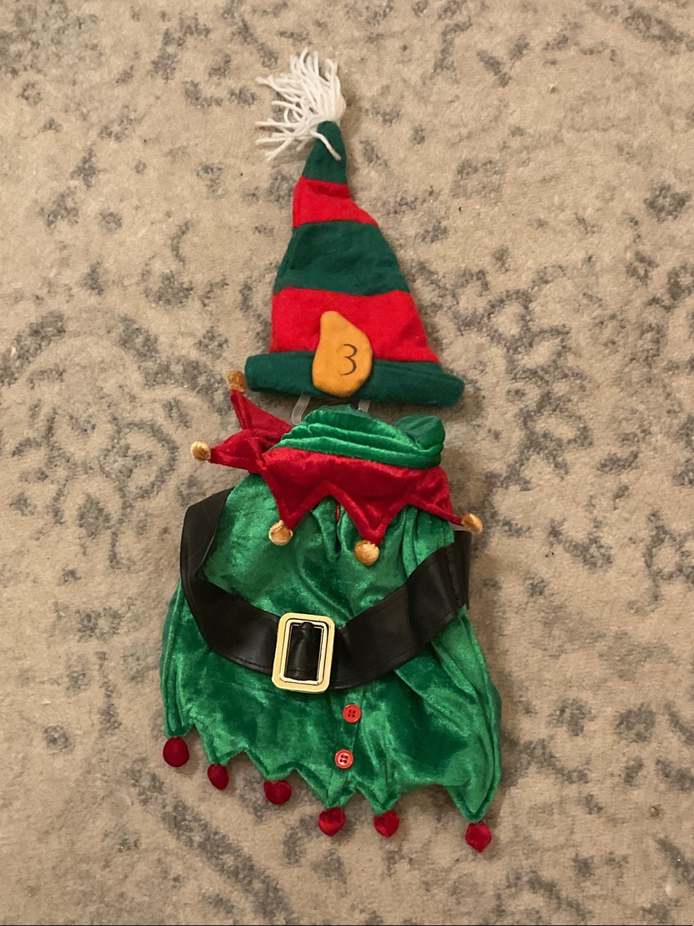At home medium dog elf and elf hat set!